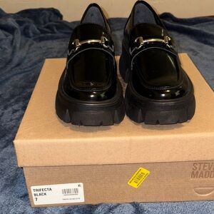 Steve Madden Glossy Black Loafers